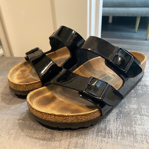 Birkenstock Arizona Sandals in Black Patent Leather - Birko-Flor - Picture 1 of 10